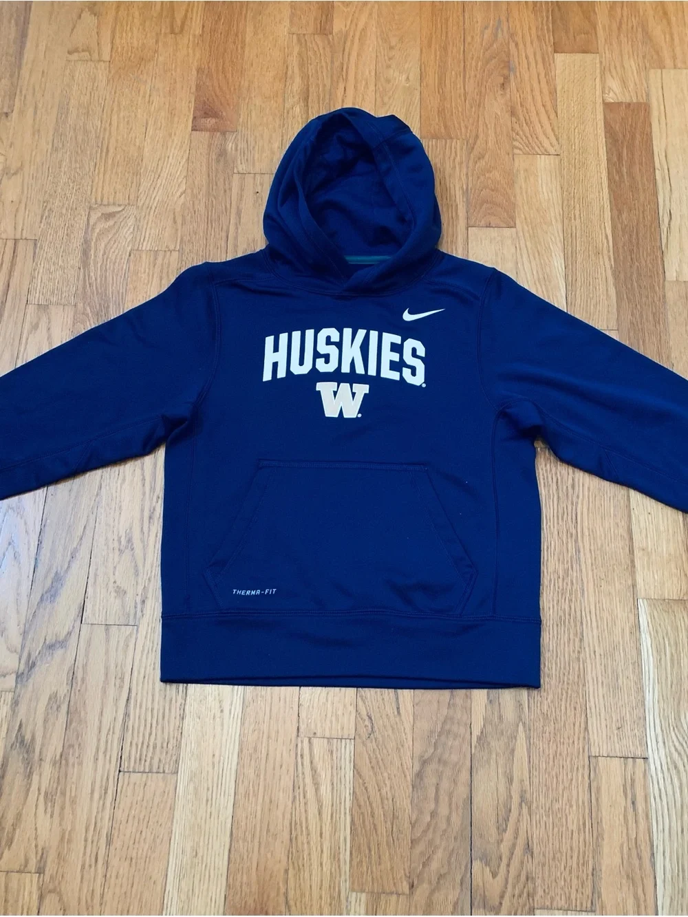 Nike Youth Small 8 Washington Huskies Purple Therma-FIT Pullover Hoodie Like New